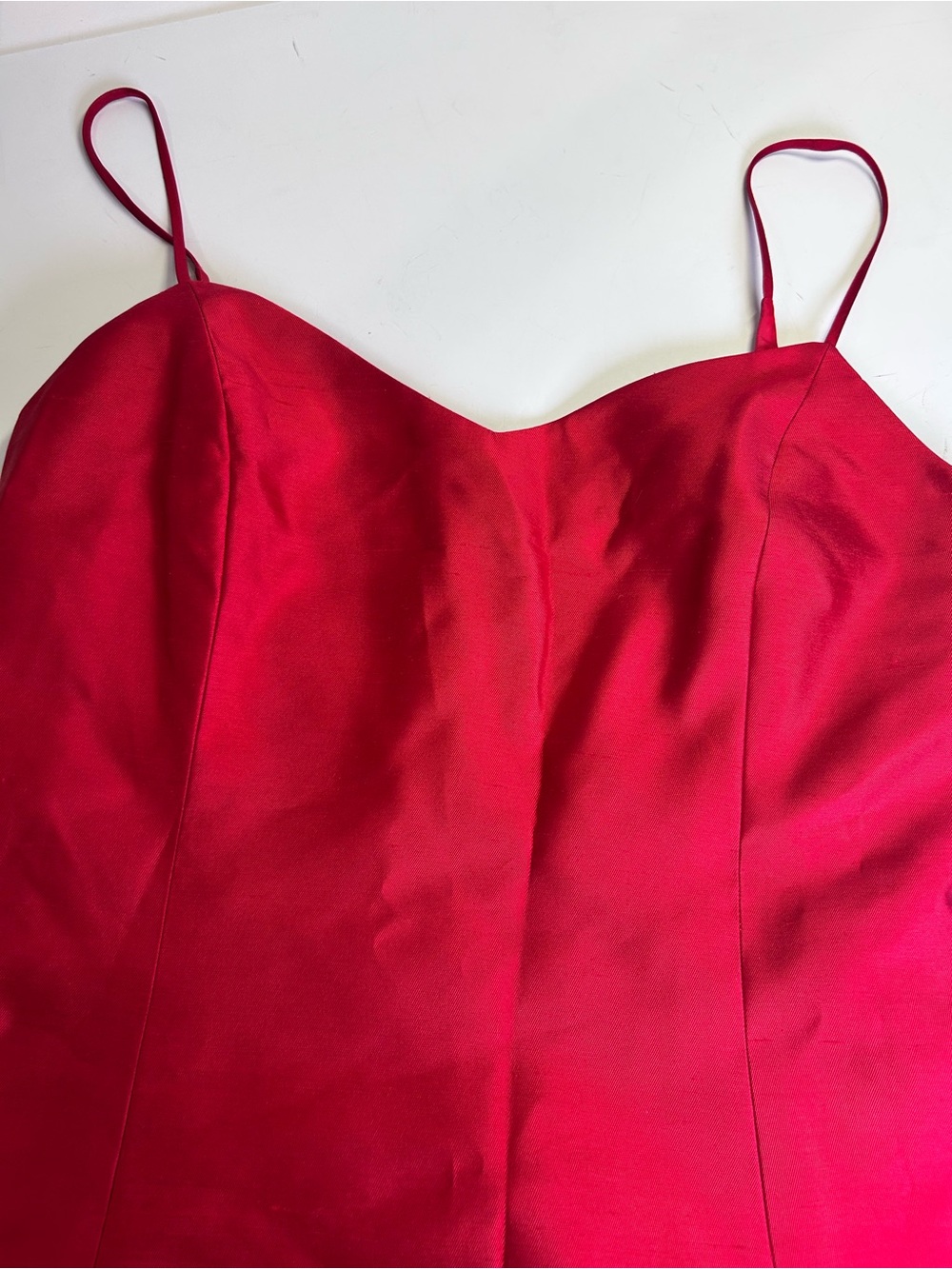 NWT Vintage Lauren Ralph Lauren Red Silk Formal Evening Gown Prom Dress Size 8 - Picture 5 of 16